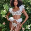 Conjunto de Lencería de Plumas Ethereal