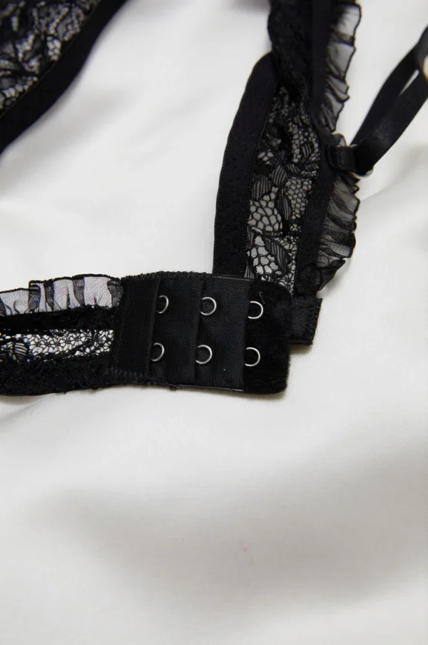 Conjunto de Bralette de Encaje Negro