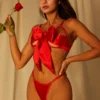 Lencería Roja con Moño