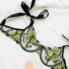 Lencería de Mariposas Verdes