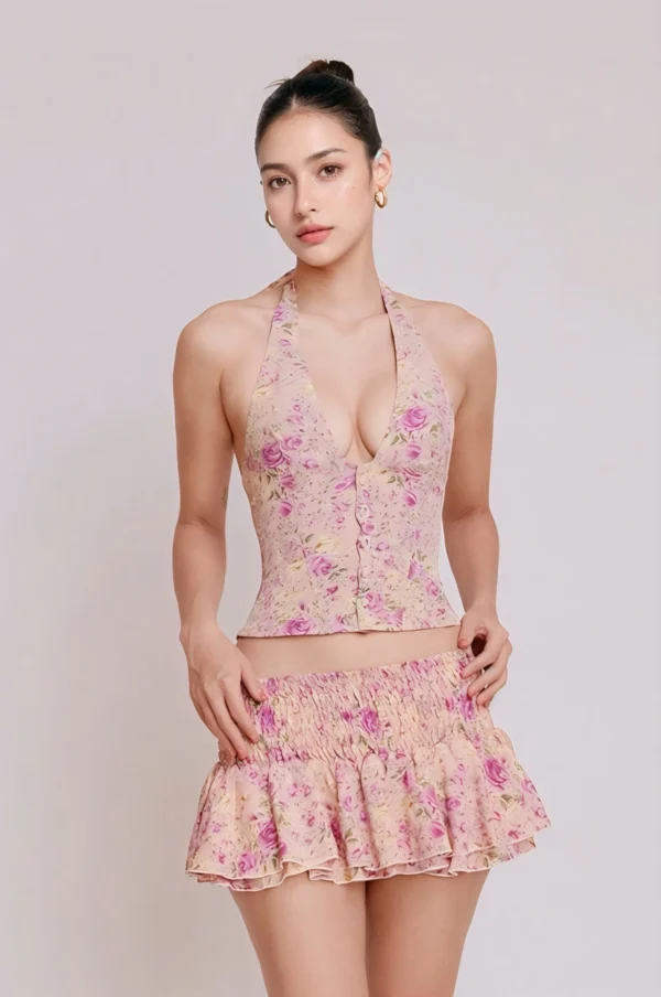 Set de Falda Coordinado Floral,