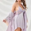 Vestido de Camisón de Mariposa y Kimono de Lila,